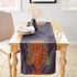Navy Silk Table Runner with Tree of Life Embroidery and Hand Beading - 18x72" - ARCADIA HOME